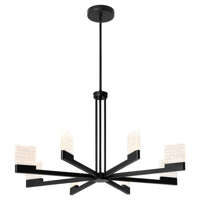 Oxygen Lighting Gamma 8Lt 5Cct LED Chandelier, Black