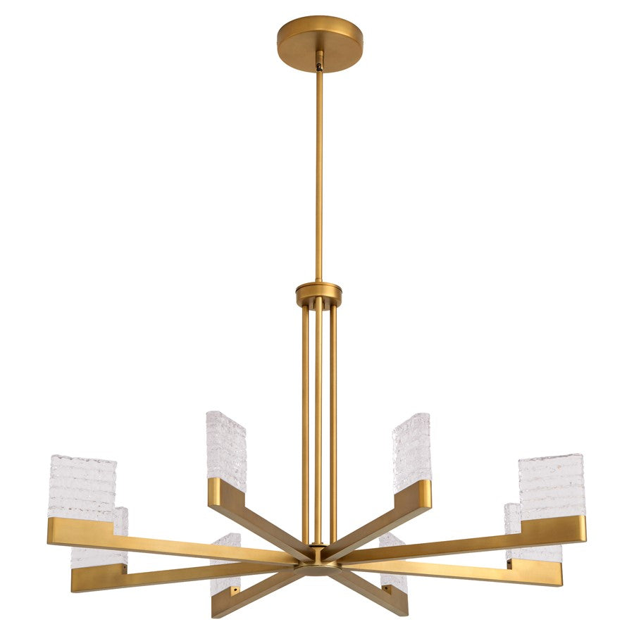 Oxygen Lighting Gamma 8Lt 5Cct LED Chandelier, Brushed Brass - 3-651-56