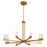 Oxygen Lighting Gamma 8Lt 5Cct LED Chandelier, Brushed Brass