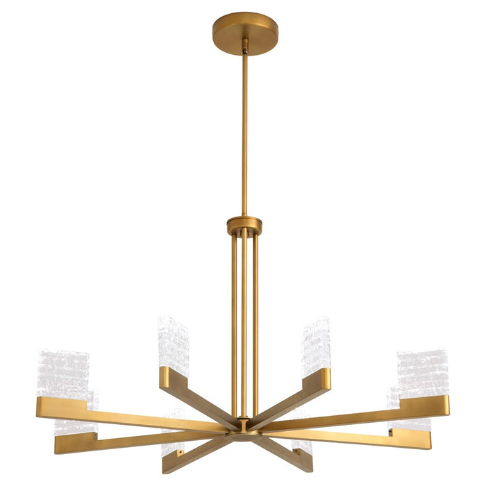 Oxygen Lighting Gamma 8Lt 5Cct LED Chandelier, Brushed Brass