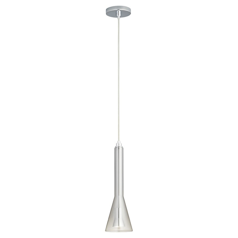 Oxygen Lighting Liberty 3500K Smk Ombre 120V Pendant, Pol Chrome