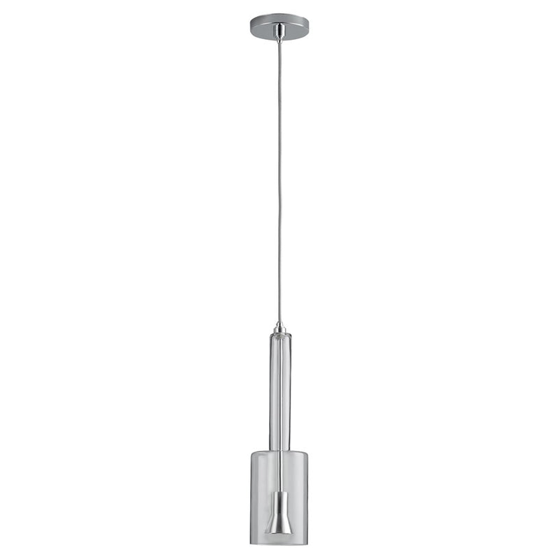 Oxygen Lighting Spindle 3500K Clear 120V Pendant, Polished Chrome - 3-656-3514