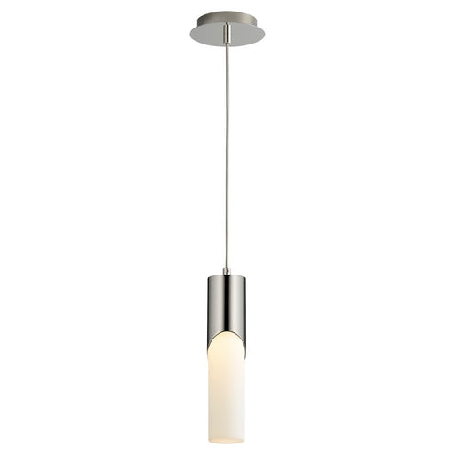 Oxygen Lighting Ellipse 3500K Tall Pendant, 2.75 Glass/Pol Nickel