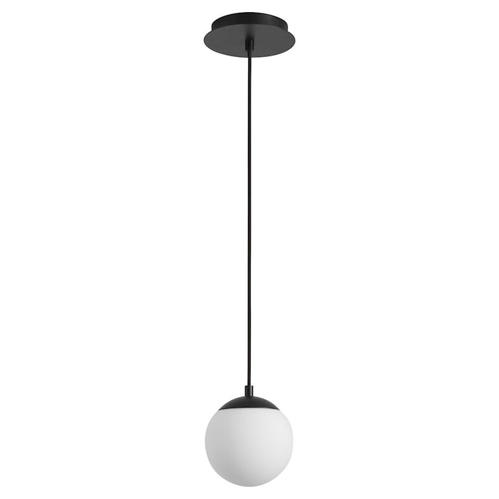 Oxygen Lighting Luna 1 Light Pendant, Black/Satin Opal - 3-670-15