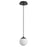 Oxygen Lighting Luna 1 Light 6" Pendant/2700K, Black/Satin Opal - 3-670-2715