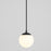 Oxygen Lighting Luna 1 Light 6" Pendant/2700K, Black/Satin Opal