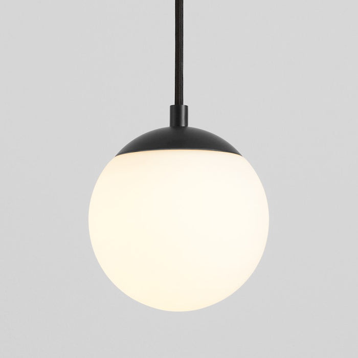 Oxygen Lighting Luna 1 Light 6" Pendant/3000K, Black/Satin Opal