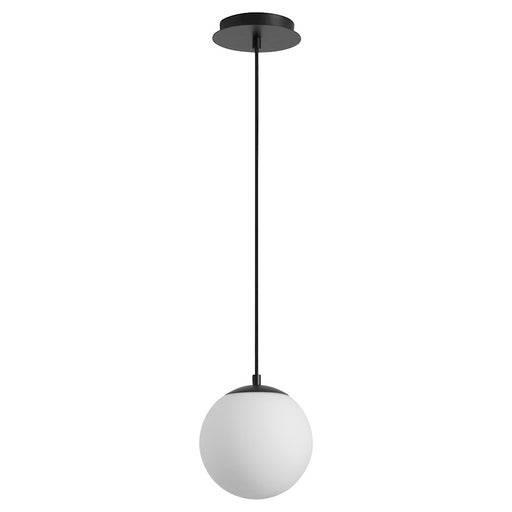 Oxygen Lighting Luna 1 Light 8" Pendant, Black/Satin Opal - 3-671-15