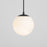 Oxygen Lighting Luna 1 Light 8" Pendant, Black/Satin Opal