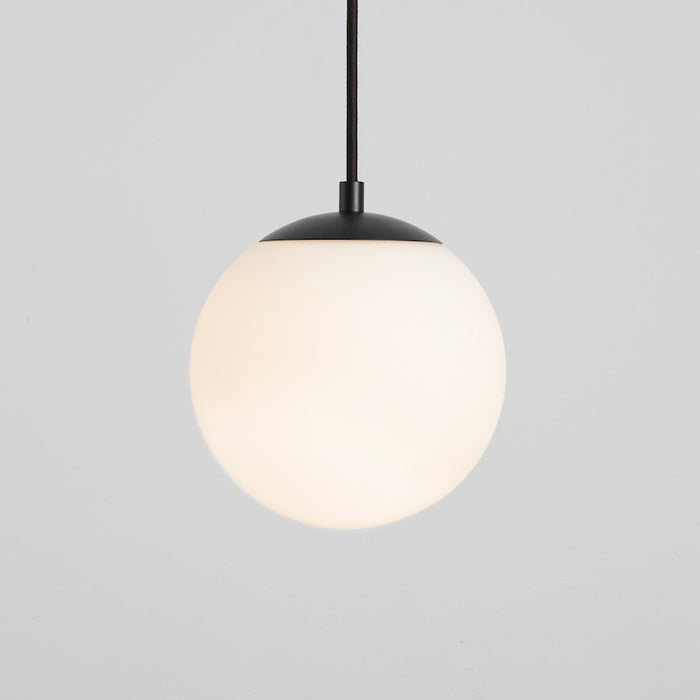 Oxygen Lighting Luna 1 Light 8" Pendant, Black/Satin Opal