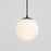 Oxygen Lighting Luna 1 Light 8" Pendant, Black/Satin Opal