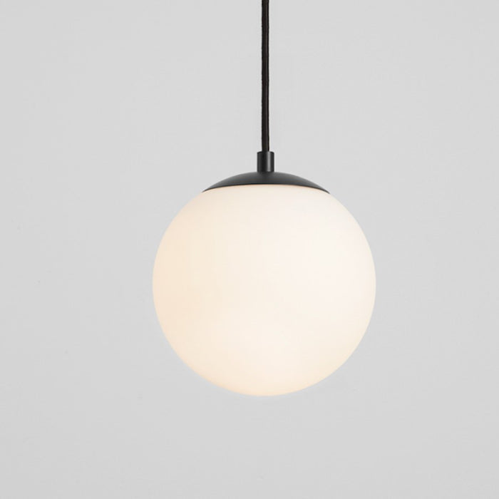 Oxygen Lighting Luna 1 Light 8" Pendant, Black/Satin Opal