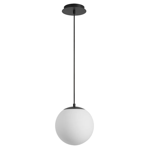 Oxygen Lighting Luna 1 Light 10" Pendant/3000K, Black/Satin Opal - 3-672-15