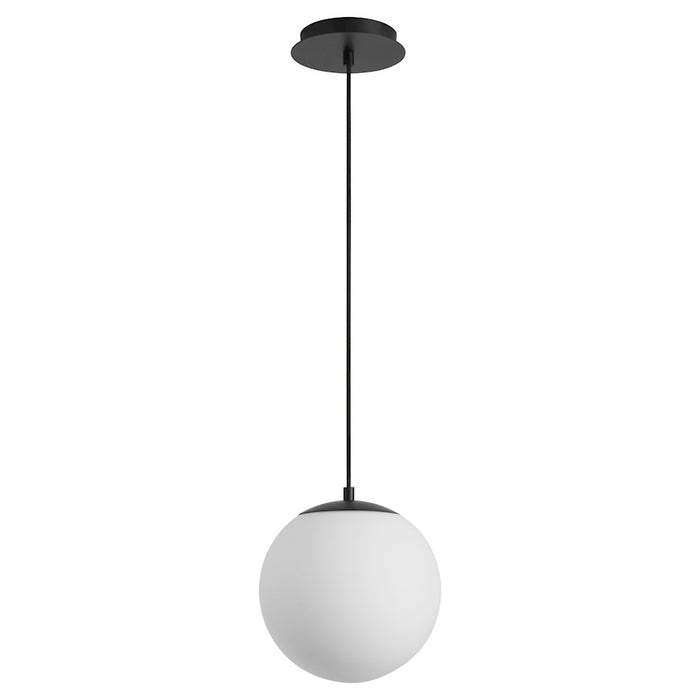 Oxygen Lighting Luna 1 Light 10" Pendant/3000K, Black/Satin Opal - 3-672-15