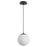 Oxygen Lighting Luna 1 Light 10" Pendant/2700K, Black/Satin Opal - 3-672-2715