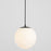 Oxygen Lighting Luna 1 Light 10" Pendant/2700K, Black/Satin Opal