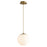 Oxygen Lighting Luna 2700K 10" 120V Pendant, Aged Brass