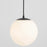 Oxygen Lighting Luna 1 Light 10" Pendant/3500K, Black/Satin Opal