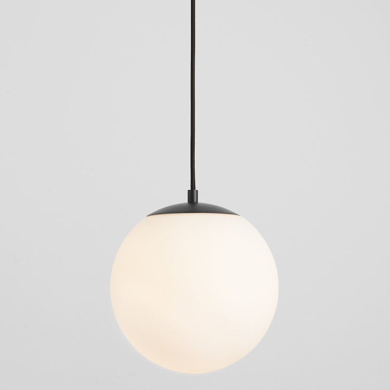 Oxygen Lighting Luna 1 Light 10" Pendant/3500K, Black/Satin Opal