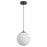 Oxygen Lighting Luna 1 Light 12" Pendant/3000K, Black/Satin Opal - 3-673-15