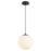 Oxygen Lighting Luna 1 Light 12" Pendant/4000K, Black/Satin Opal