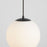 Oxygen Lighting Luna 1 Light 12" Pendant/4000K, Black/Satin Opal