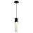 Oxygen Lighting Ellipse 4000K Tall Pendant, 3.5 Glass/Black