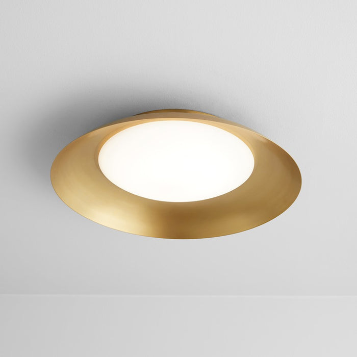 Oxygen Lighting Bongo 1 Light 20" Flush Mount, Aged Brass