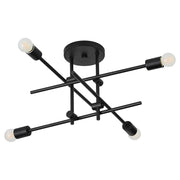 Oxygen Lighting Mika 4Lt Semi Flush, Black - 3-696-15