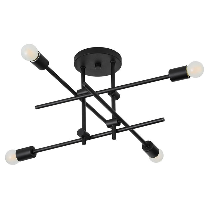 Oxygen Lighting Mika 4Lt Semi Flush, Black - 3-696-15