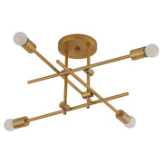 Oxygen Lighting Mika 4Lt Semi Flush, Brushed Brass - 3-696-56