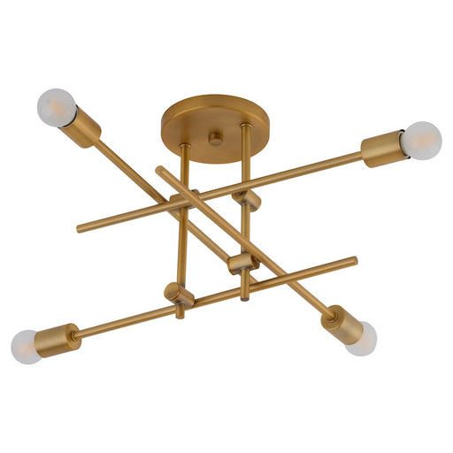 Oxygen Lighting Mika 4Lt Semi Flush, Brushed Brass - 3-696-56