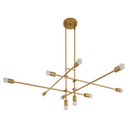 Oxygen Lighting Mika 10Lt Chandelier, Brushed Brass - 3-697-56