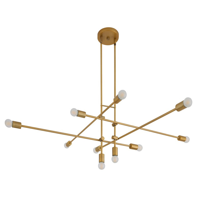 Oxygen Lighting Mika 10Lt Chandelier, Brushed Brass - 3-697-56
