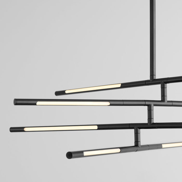 Oxygen Lighting Palillos 8 Light Pendant, Black