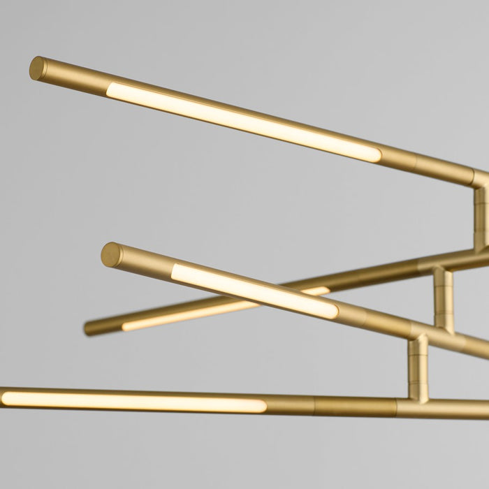 Oxygen Lighting Palillos 8 Light Pendant, Aged Brass