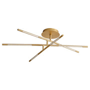 Oxygen Lighting Palillos 6 Light Flush Mount, Aged Brass - 3-805-40