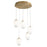 Oxygen Lighting Vivo 5 Light Pendant, Aged Brass