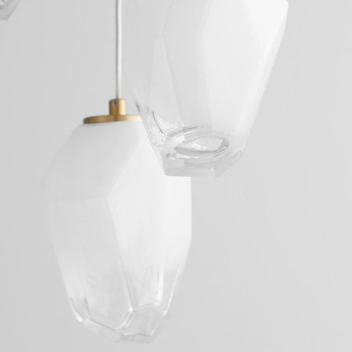 Oxygen Lighting Vivo 5 Light Pendant, Aged Brass