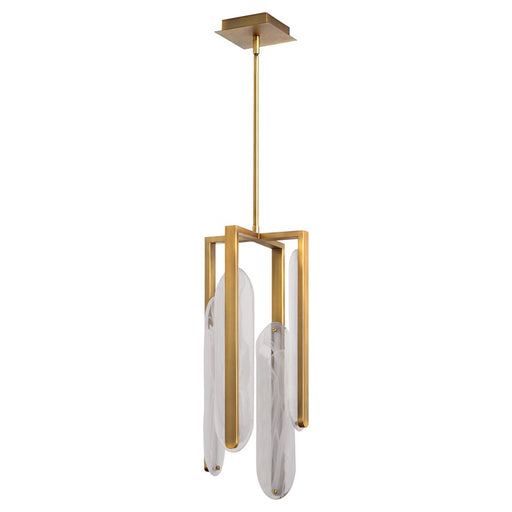 Oxygen Lighting Avian 4Lt 5Cct Pendant, Brushed Brass - 3-8145-56