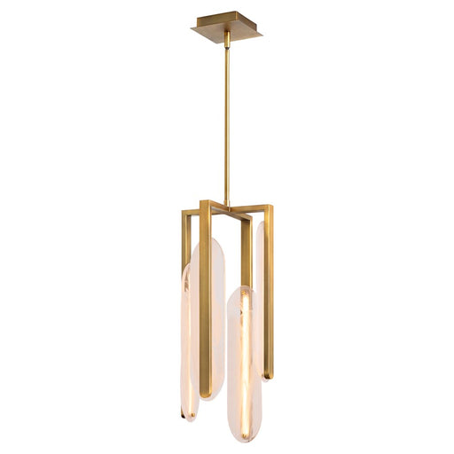 Oxygen Lighting Avian 4Lt 5Cct Pendant, Brushed Brass