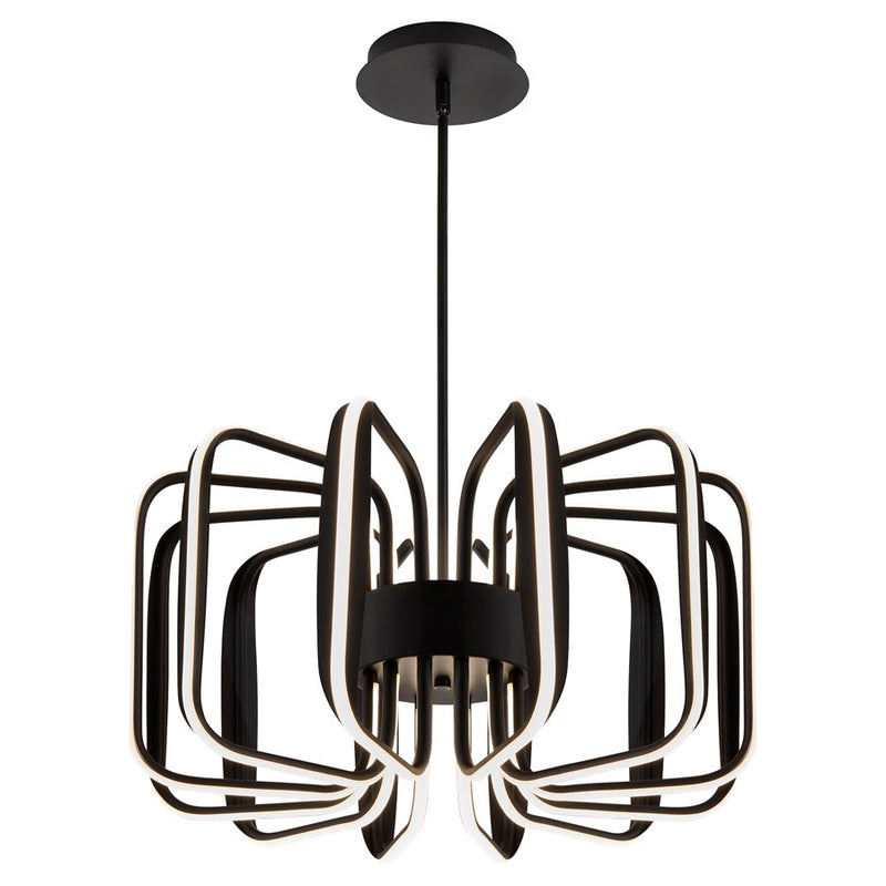 Oxygen Lighting Roto 12Lt 5Cct Pendant, Black