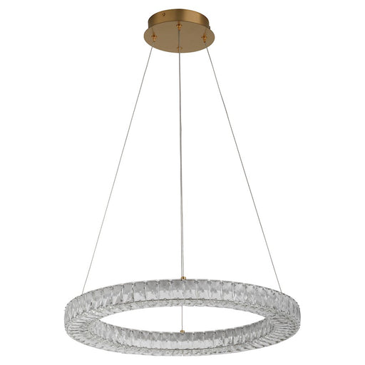 Oxygen Lighting Élan 1 Light 24" Pendant, Aged Brass - 3-874-40