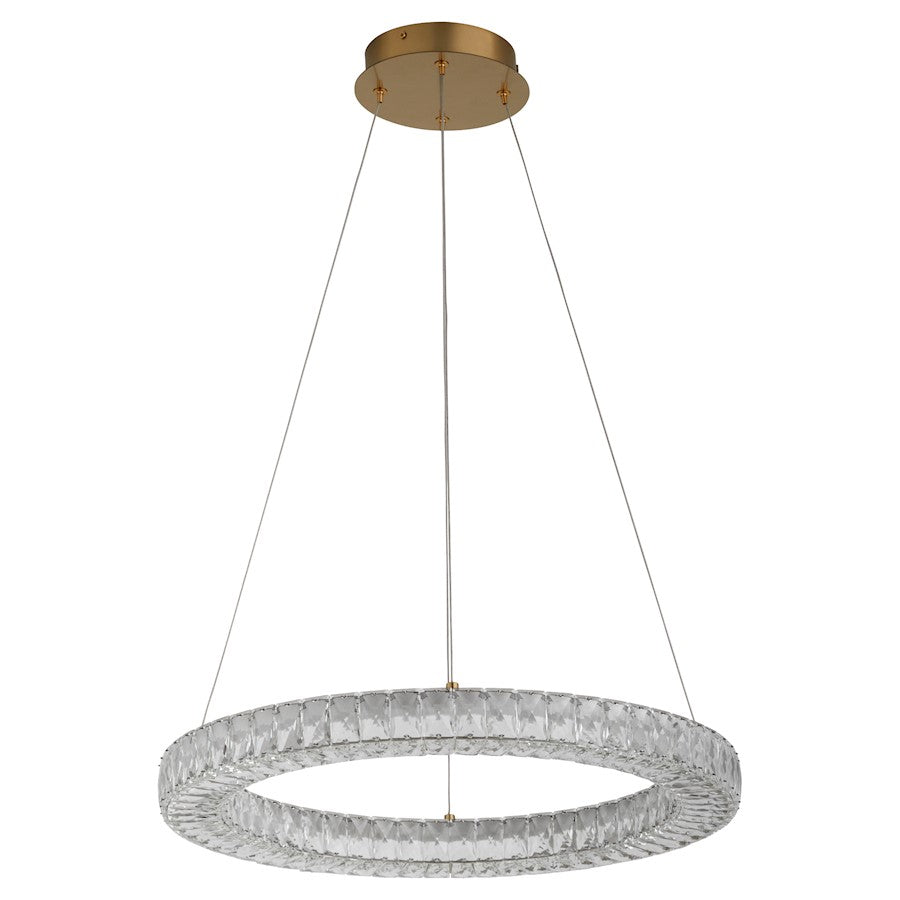 Oxygen Lighting Élan 1 Light 24" Pendant, Aged Brass - 3-874-40