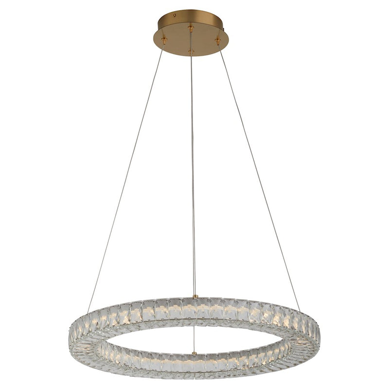 Oxygen Lighting Elan 1 Light 24" Pendant, Aged Brass