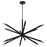 Oxygen Lighting Ionis 42" 3Cct Pendant, Black