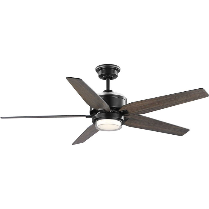 Progress Byars 1 Light Ceiling Fan/Light Kit, Black/White Opal - P250061-31M-30