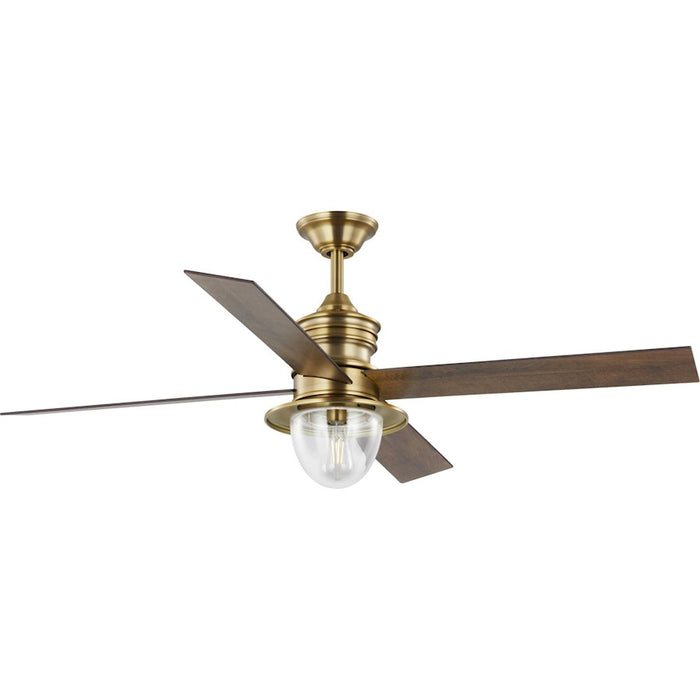 Progress Gillen 1 Light Ceiling Fan/Light Kit, Brass /Clear - P250075-163-WB