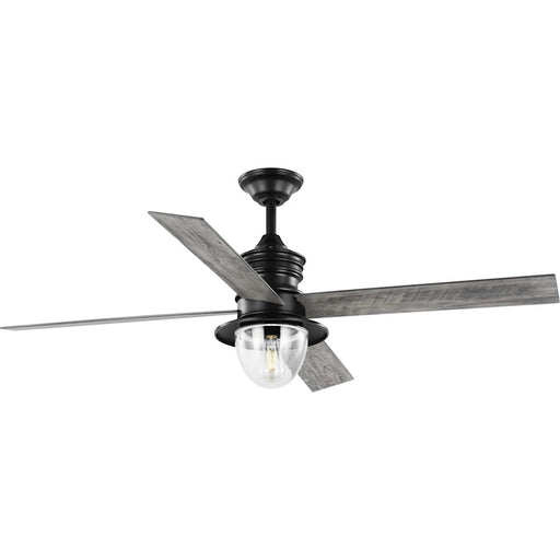 Progress Gillen 1 Light Ceiling Fan/Light Kit, Black/Clear - P250075-31M-WB