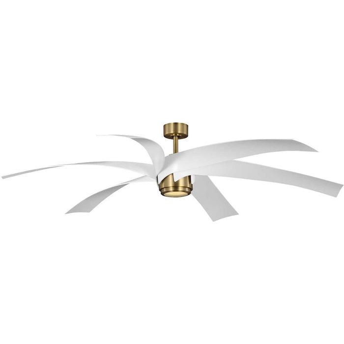 Progress Insigna 6 Blade 72" Ceiling Fan, Brass/White/Frosted - P250113-163-30